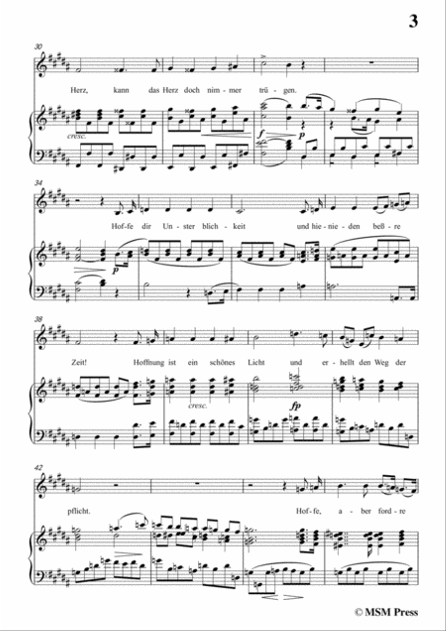 Schubert-Glaube,Hoffnung und Liebe,Op.97,in B Major,for Voice&Piano Voice scores gallery preview page 5