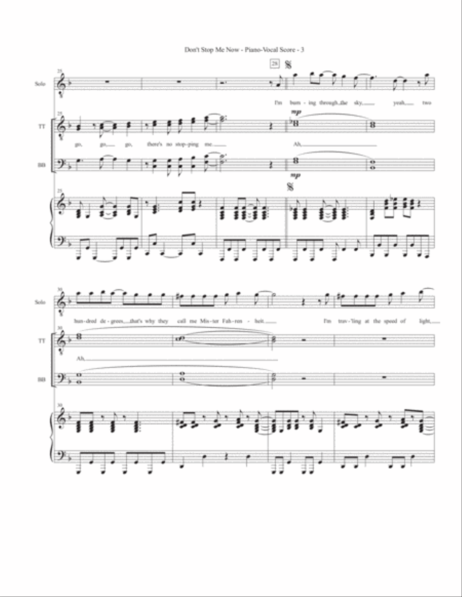 Don't Stop Me Now TTBB scores gallery preview page 3