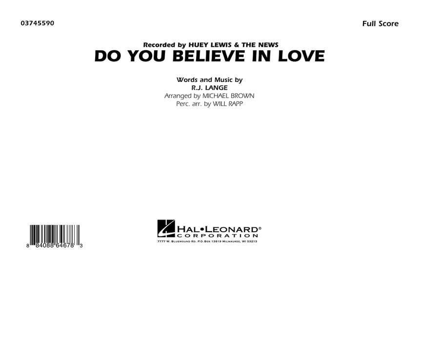 Do You Believe In Love - Full Score Marching Band scores gallery preview page 1