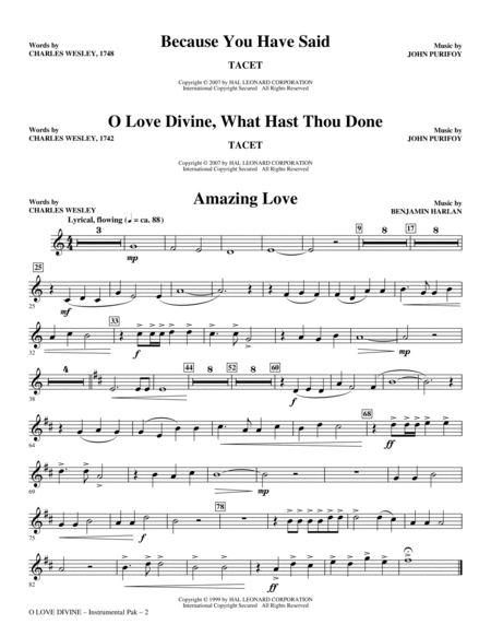 O Love Divine - Bb Trumpet 2
