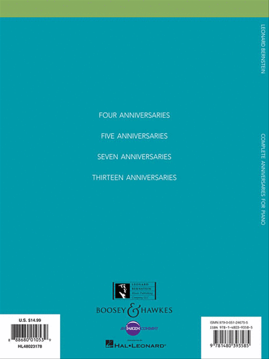 Leonard Bernstein – Complete Anniversaries for Piano Piano Solo scores gallery preview page 2