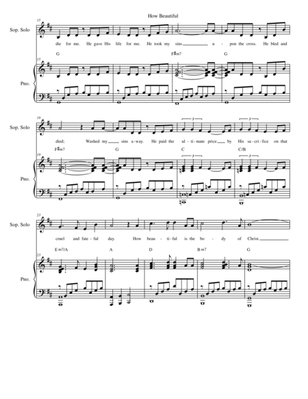 How Beautiful (Soprano Solo and SATB) image number null