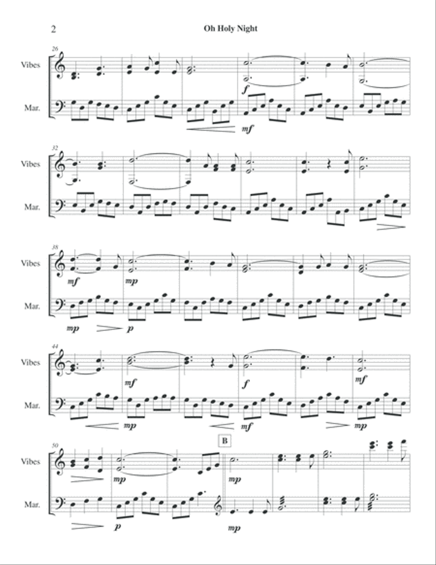 Oh Holy Night - Marimba Vibraphone Duet Marimba scores gallery preview page 4