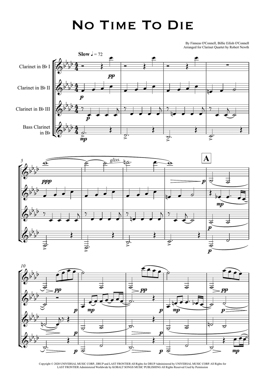 No Time To Die Woodwind Ensemble scores gallery preview page 1
