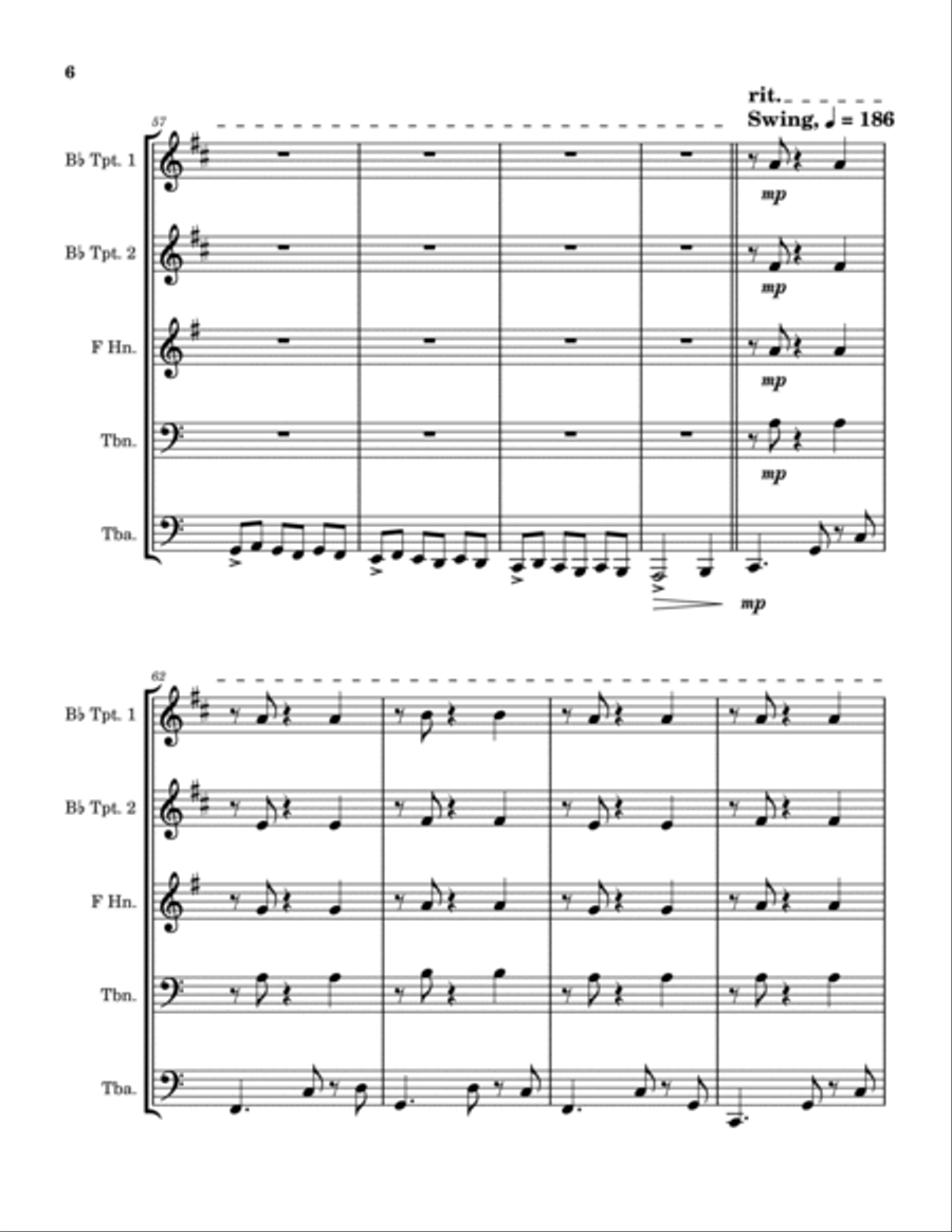 Skating Brass Quintet scores gallery preview page 6