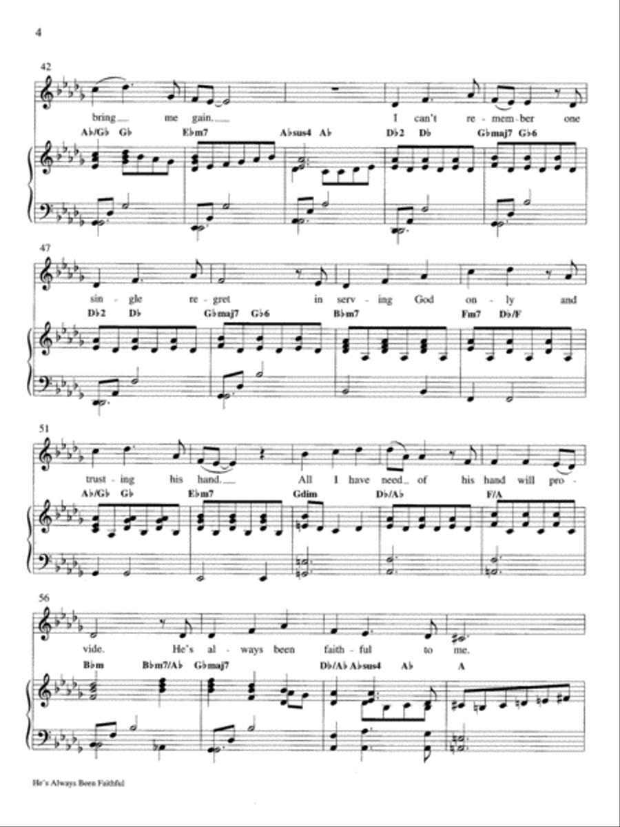 He's Always Been Faithful He's Always Been Faithful 4-Part scores gallery preview page 4