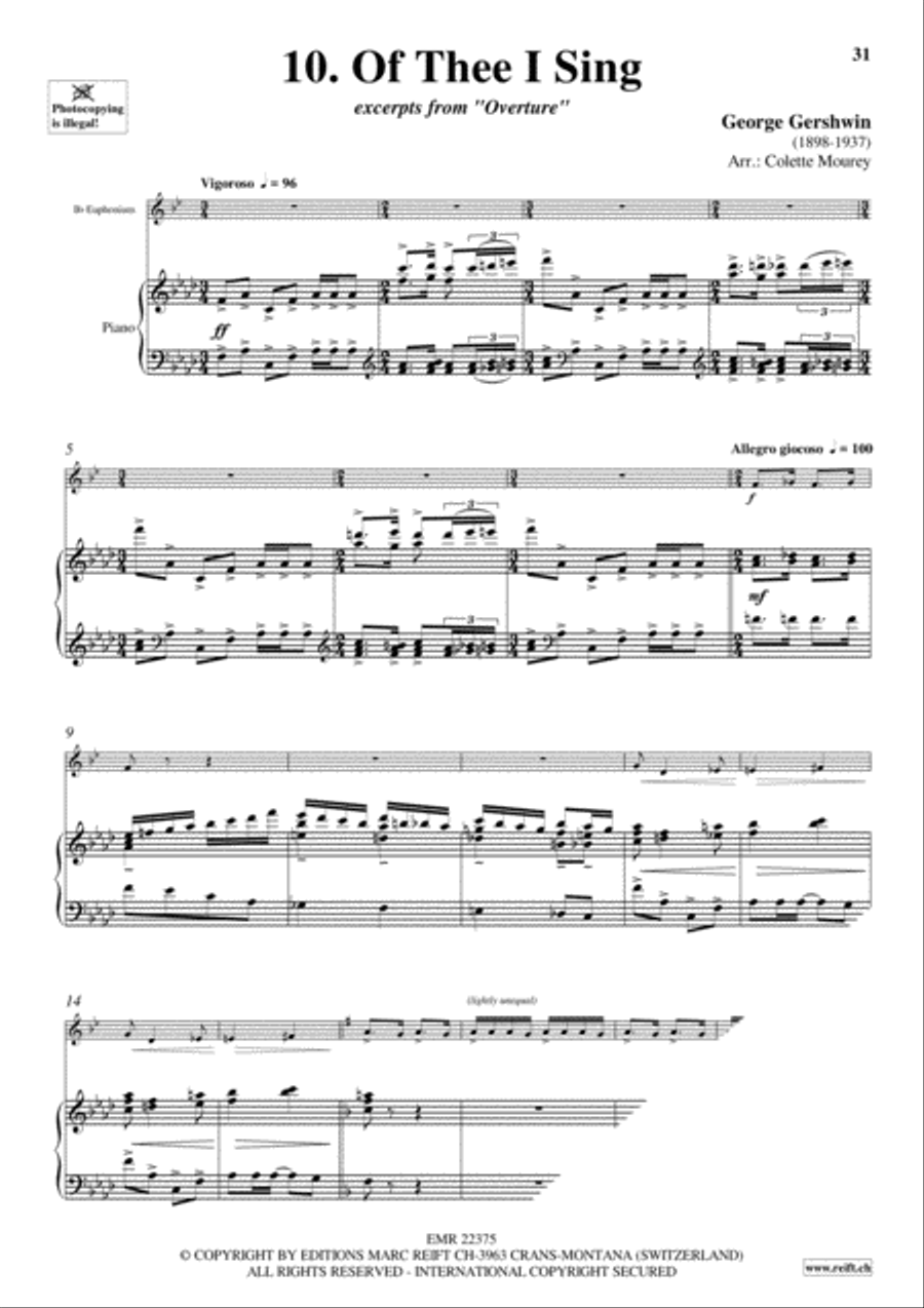 Gershwin 20 Greatest Hits Euphonium scores gallery preview page 12