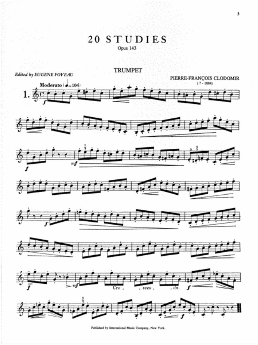 20 Studies, Opus 143 20 Studies, Opus 143 Trumpet Solo scores gallery preview page 2
