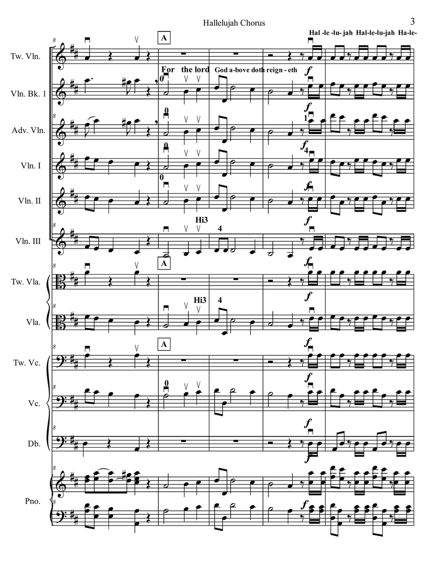 Hallelujah Chorus the Messiah for Multi-Level String Orchestra String Orchestra scores gallery preview page 6