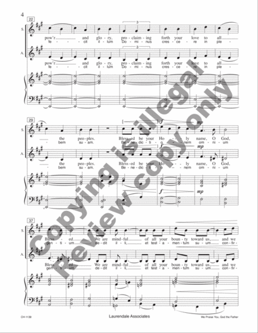 We Praise You, God the Father (Ecce Sacerdos Magnus) 2-Part scores gallery preview page 4