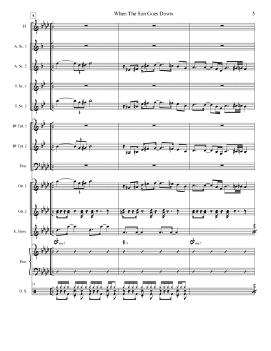 When The Sun Goes Down Jazz Ensemble scores gallery preview page 6