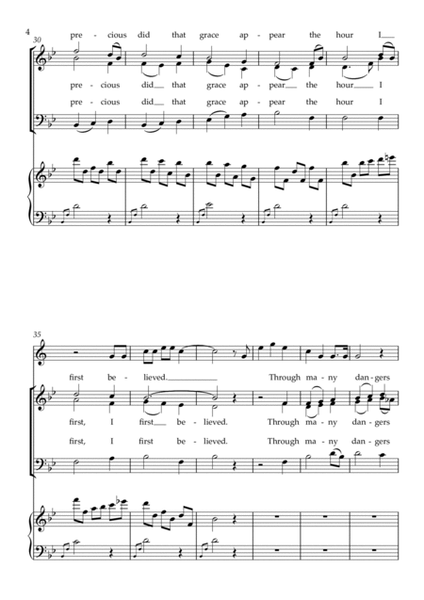 Amazing Grace, with The Last Post, for SAB choir, piano, trumpet in Bb image number null