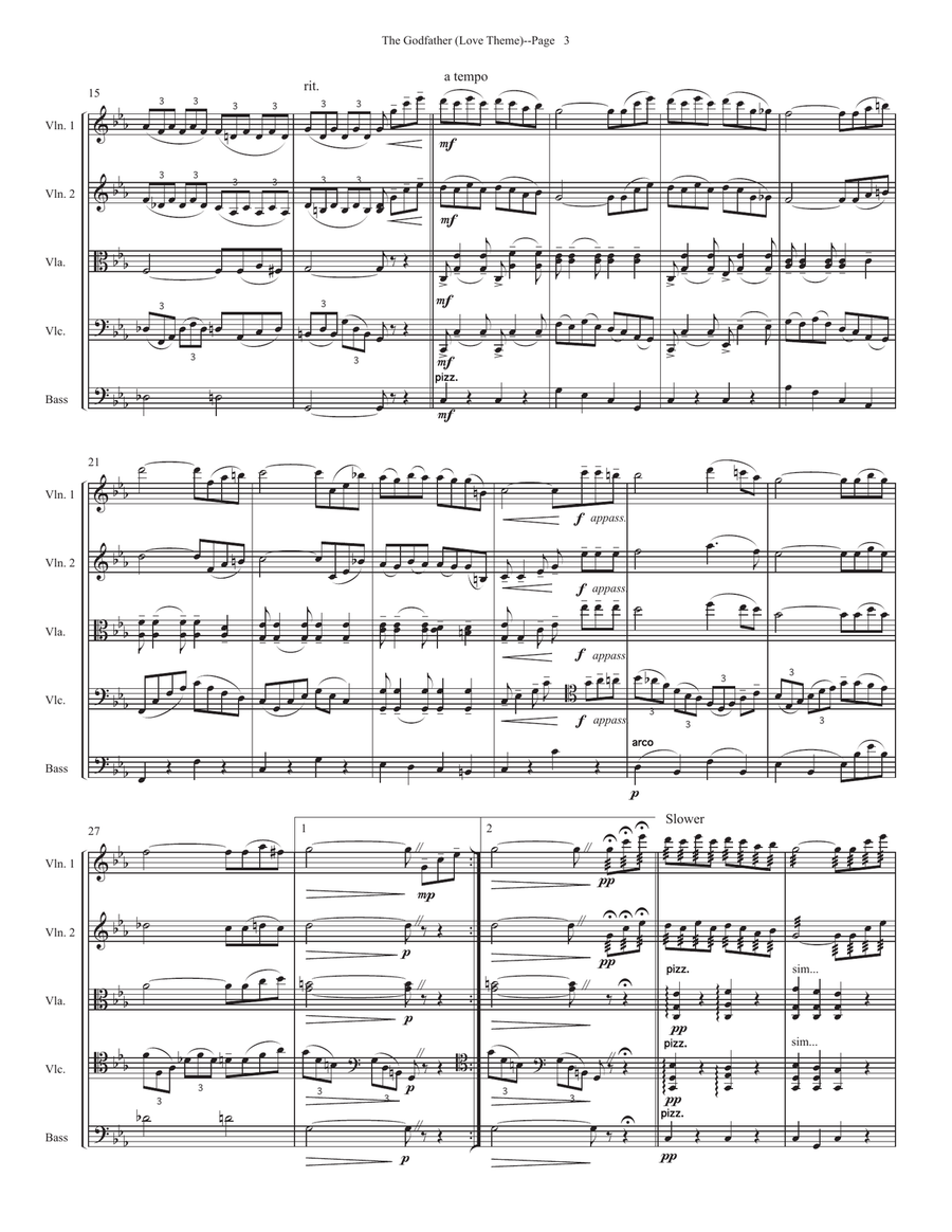 The Godfather (love Theme) String Orchestra scores gallery preview page 3