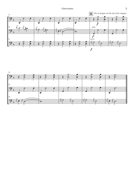 Gnossienne by Erik Satie for Cello Trio