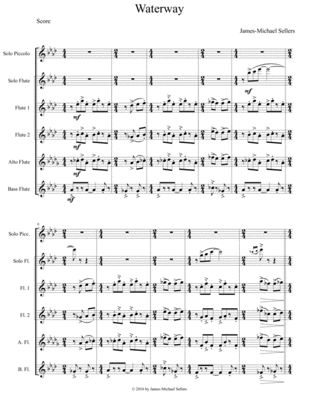 Waterway (for Flute Choir) Flute - Digital Sheet Music