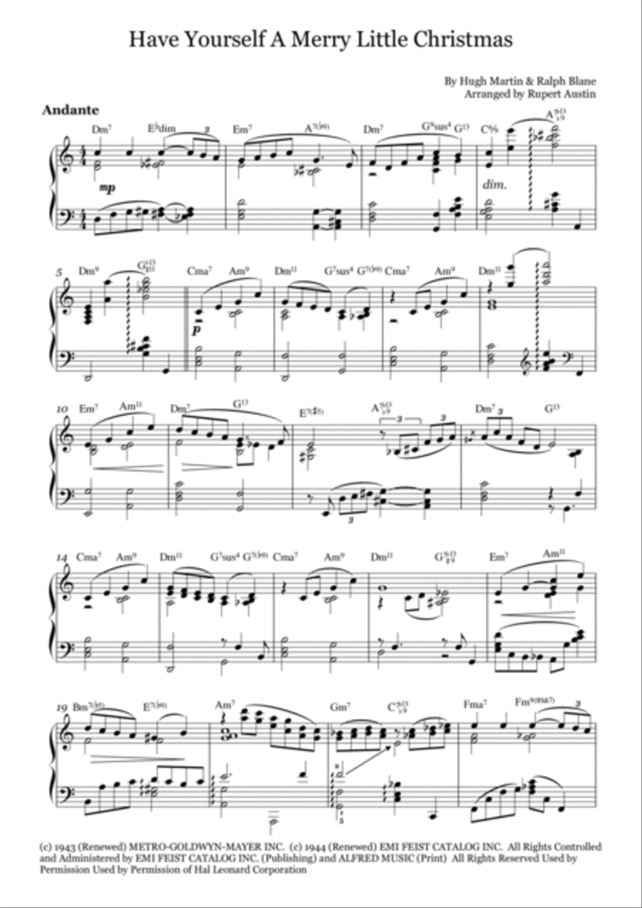 Have Yourself A Merry Little Christmas from MEET ME IN ST. LOUIS Piano Solo scores gallery preview page 2