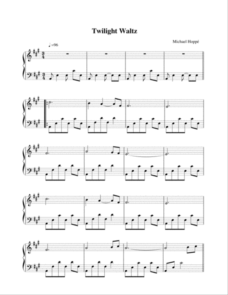 Twilight Waltz (aka Midnight Swan) Piano Solo scores gallery preview page 1
