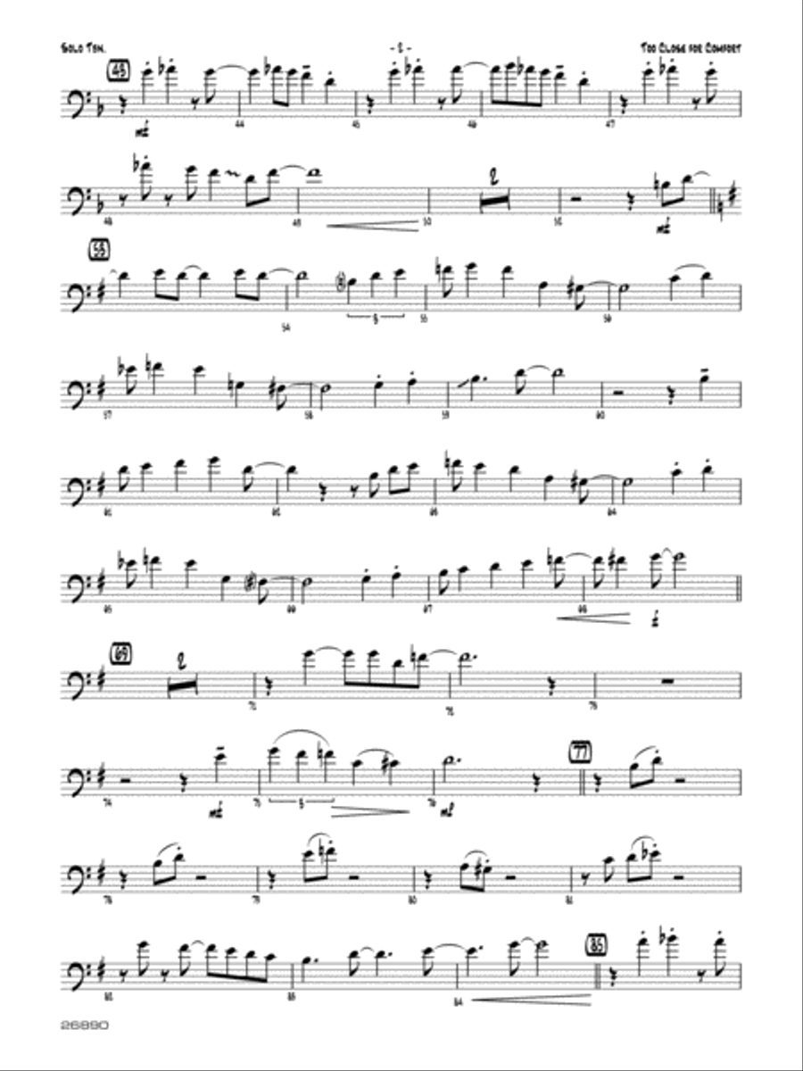 Too Close for Comfort: Optional Trombone Jazz Ensemble scores gallery preview page 2