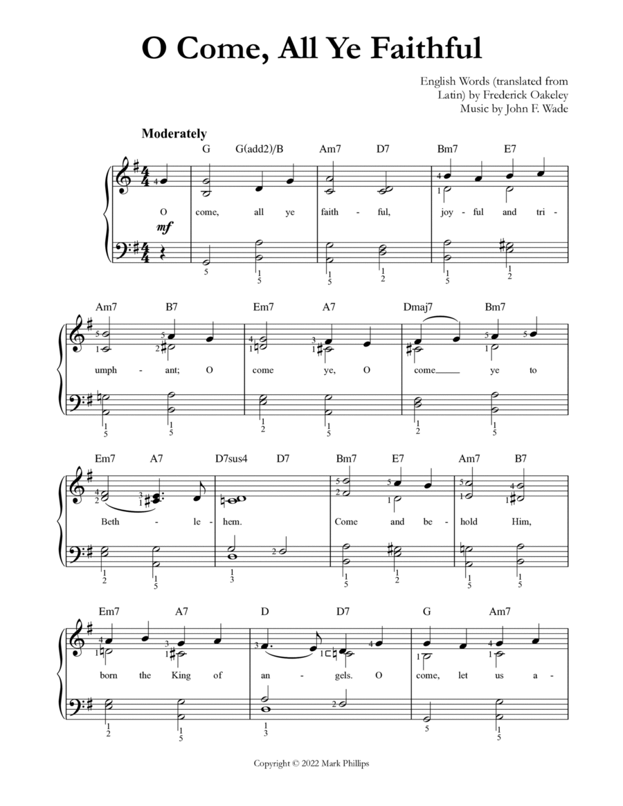 O Come, All Ye Faithful O Come, All Ye Faithful Easy Piano scores gallery preview page 1