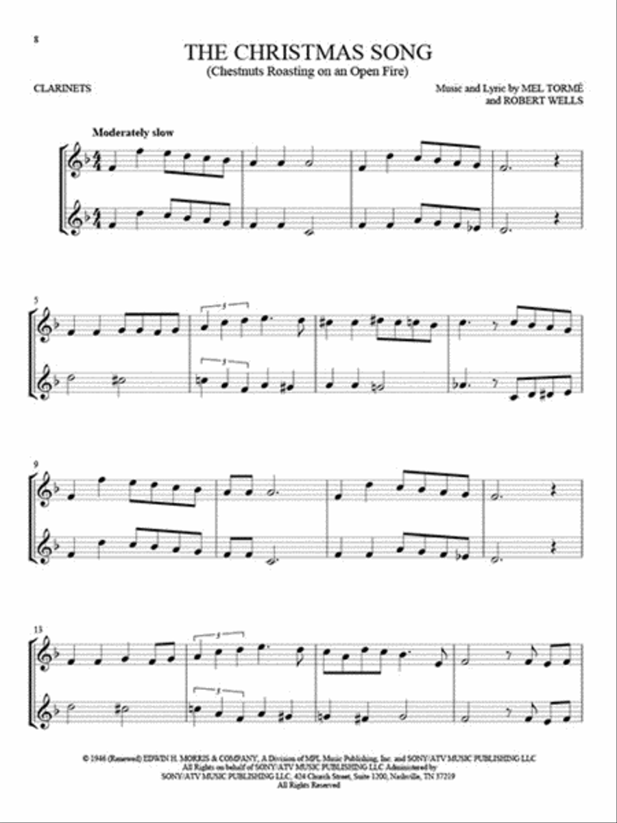 Christmas Hits for Two Clarinets Clarinet Duet scores gallery preview page 5