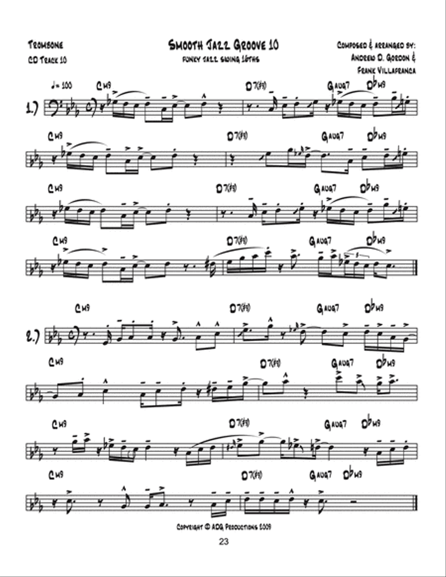 Ultra Smooth Jazz Grooves for Trombone Trombone Solo scores gallery preview page 2