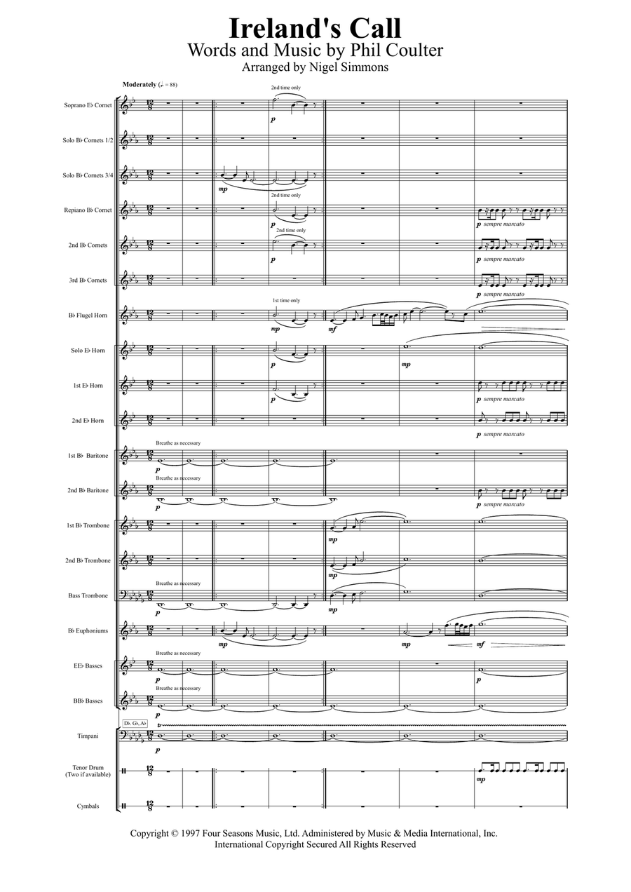 Ireland's Call Brass Band scores gallery preview page 1