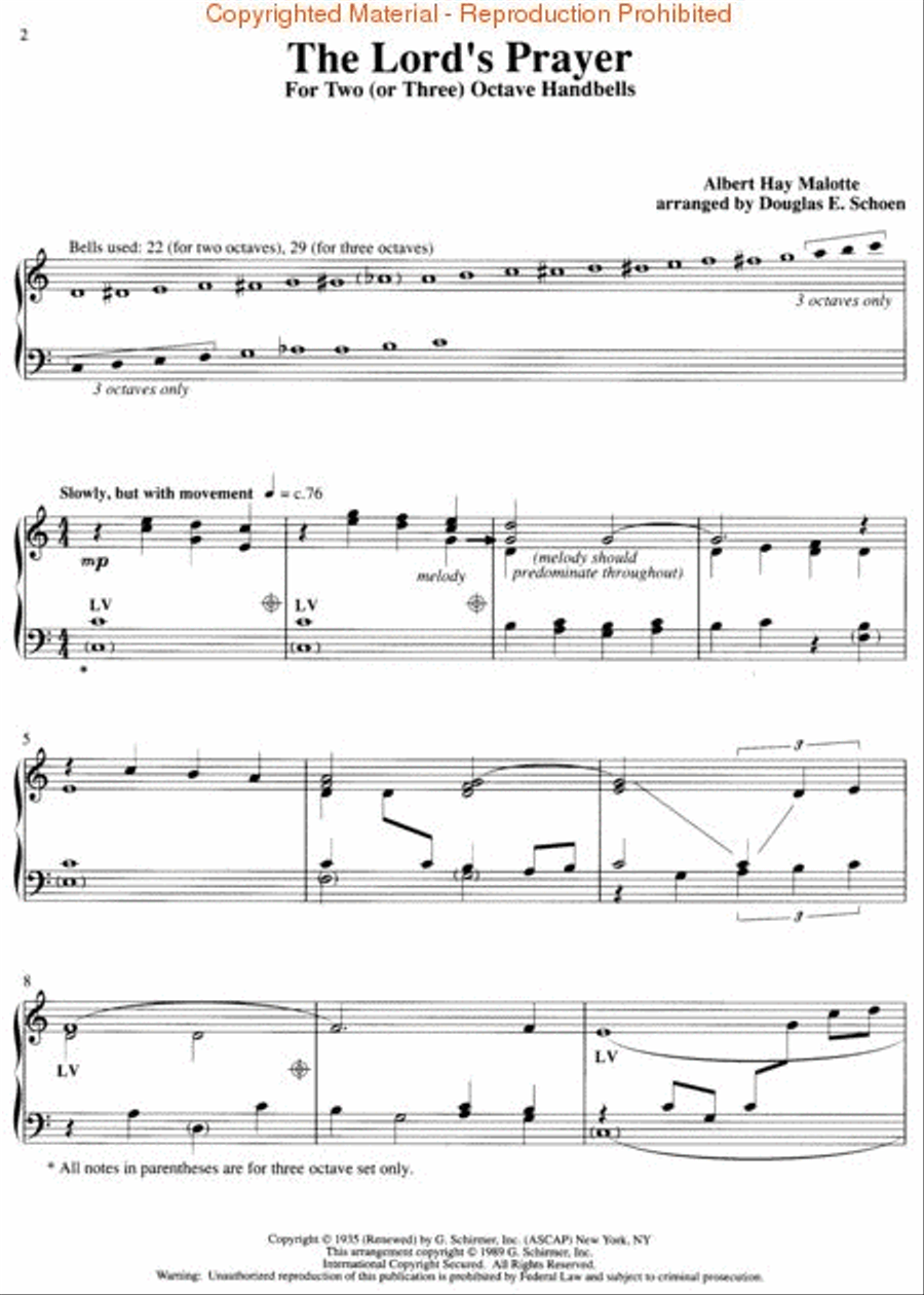The Lord's Prayer The Lord's Prayer Handbell Choir scores gallery preview page 2