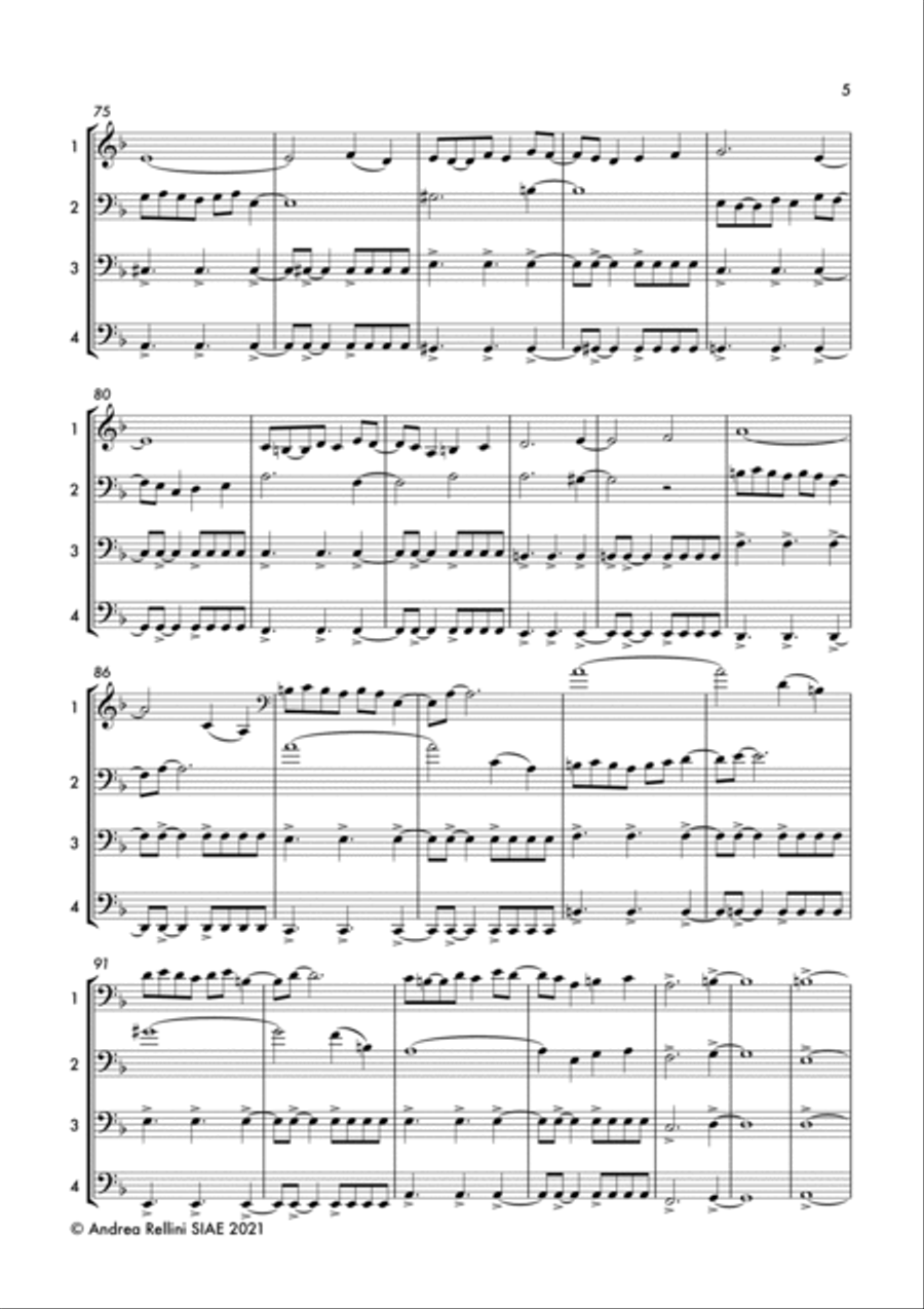 L'ULTIMA ORA (Cello Quartet - 4 cellos) String Quartet scores gallery preview page 6