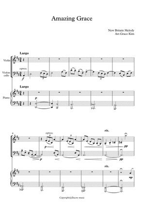 Amazing Grace (Violin/Cello/Piano) Score+Parts