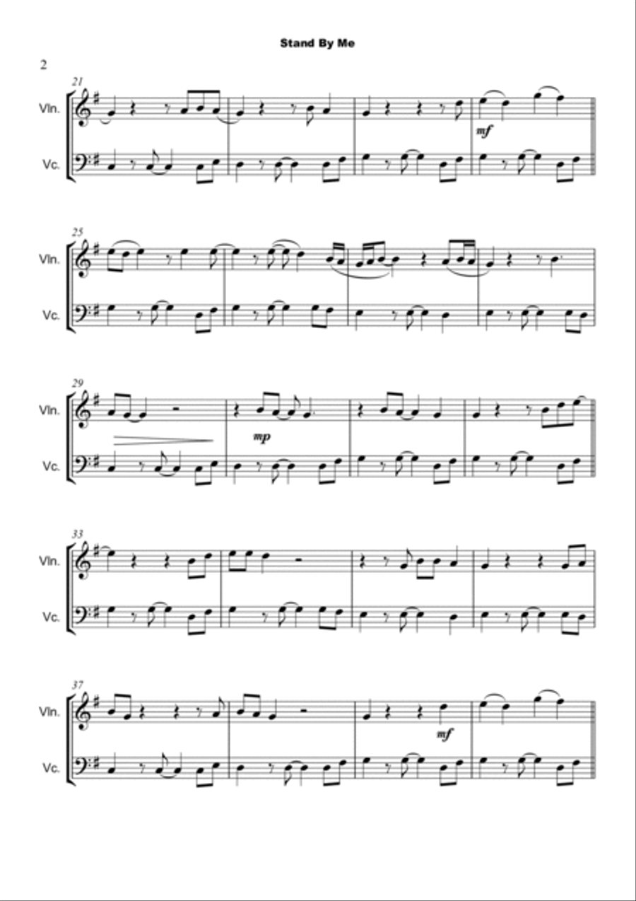 Stand By Me String Duet scores gallery preview page 3