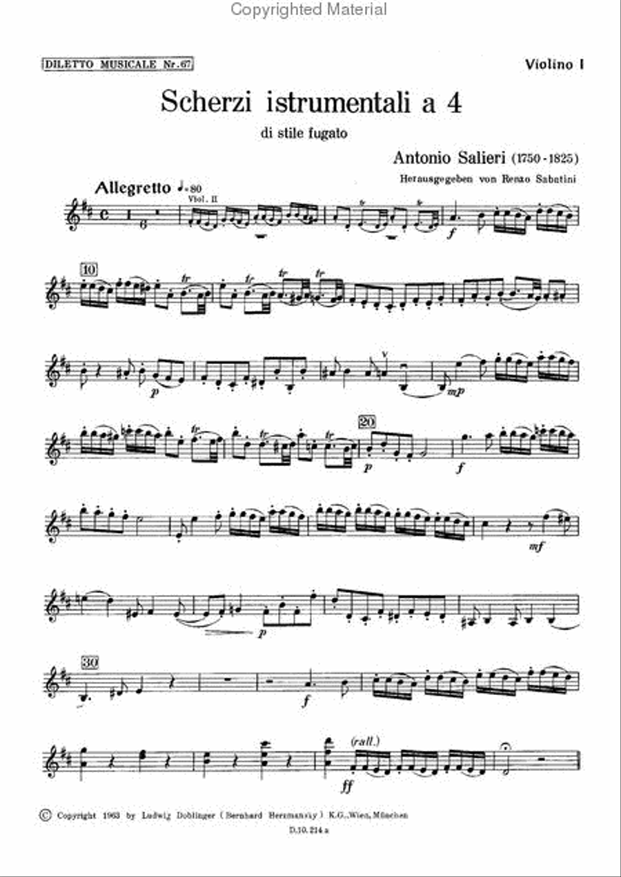 Scherzi instrumentali a quattro di stile fugato String Quartet scores gallery preview page 2