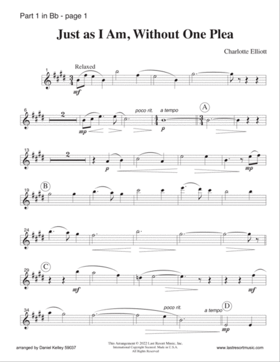 Just as I Am, Without One Plea for String Trio (or Wind Trio or Mixed Trio) Music for Three Small Ensemble scores gallery preview page 6