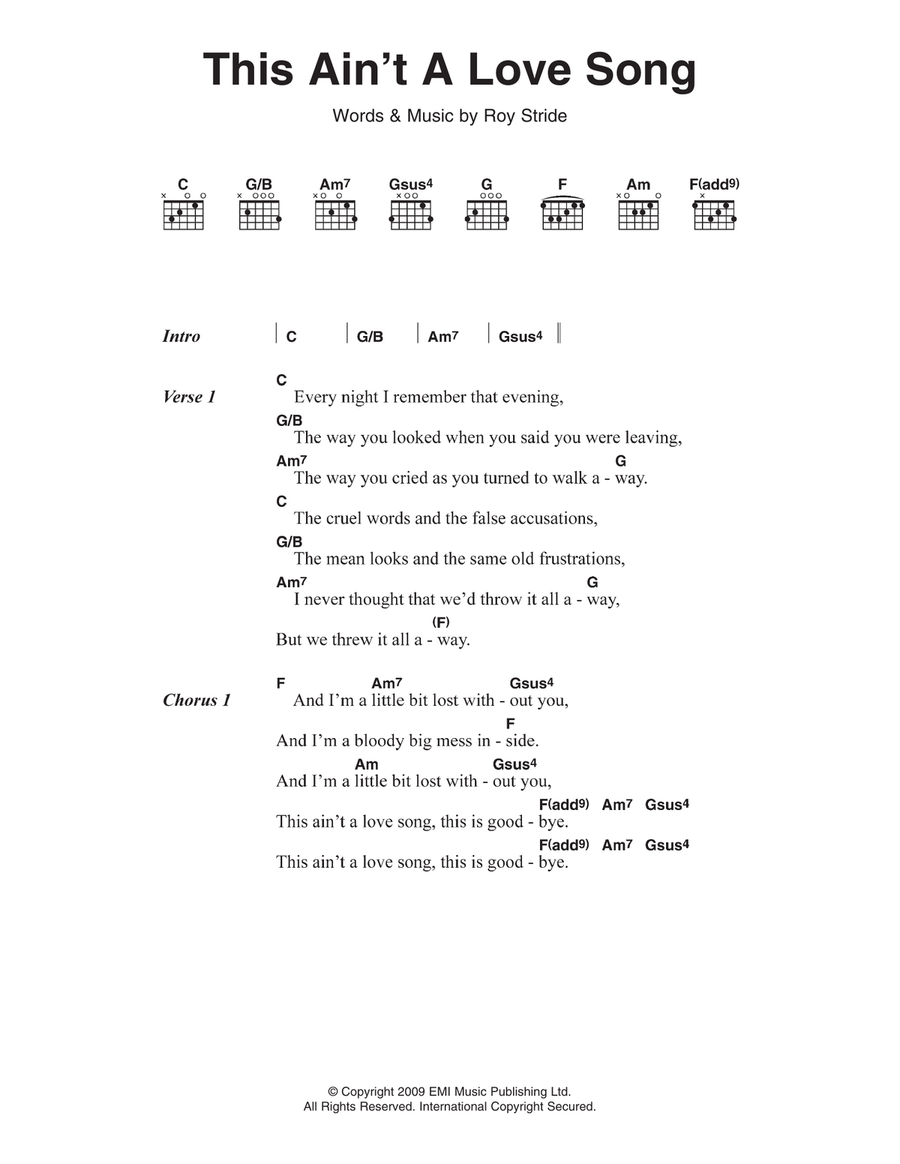 This Ain't A Love Song Acoustic Guitar scores gallery preview page 1