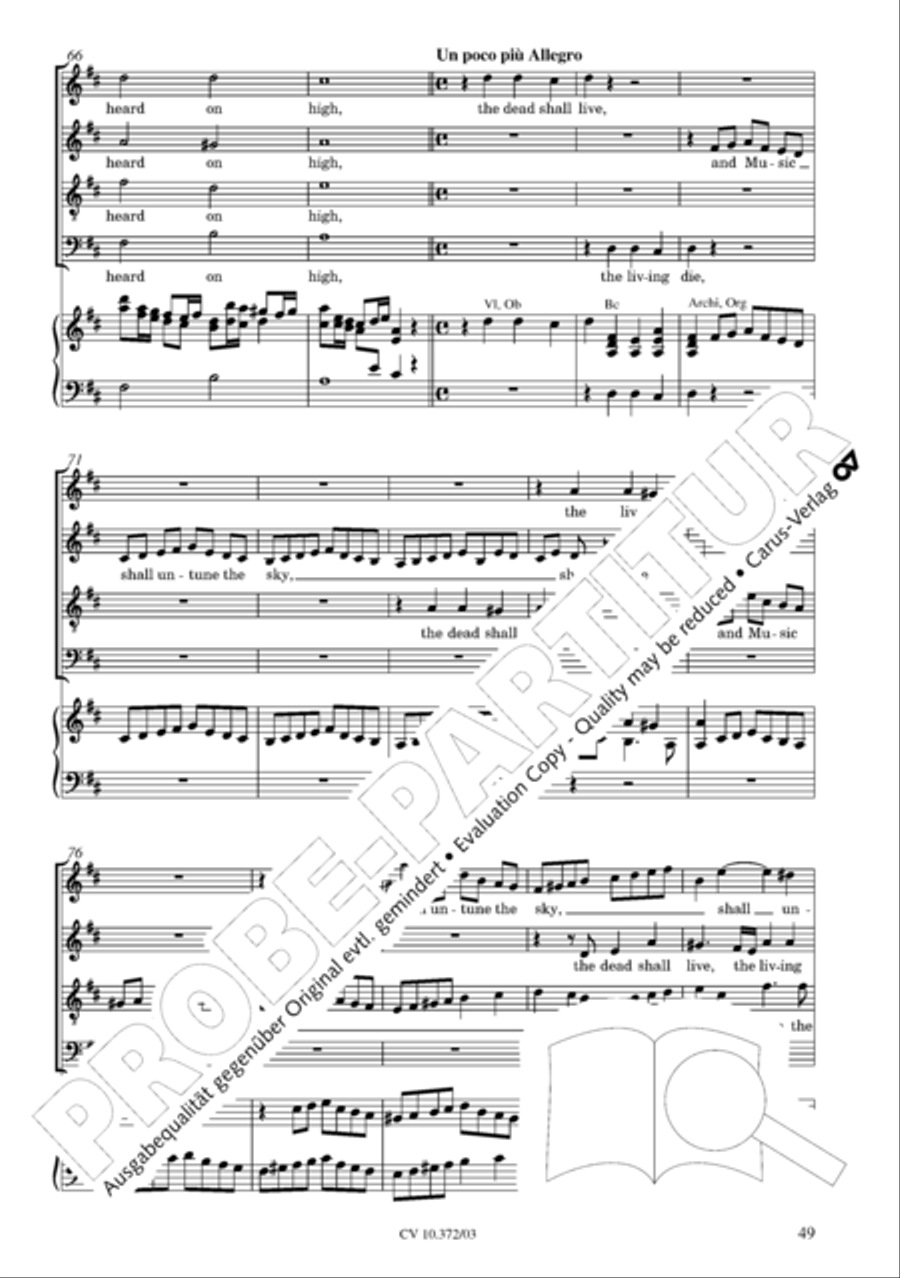 Ode for St. Cecilias Day 4-Part scores gallery preview page 50