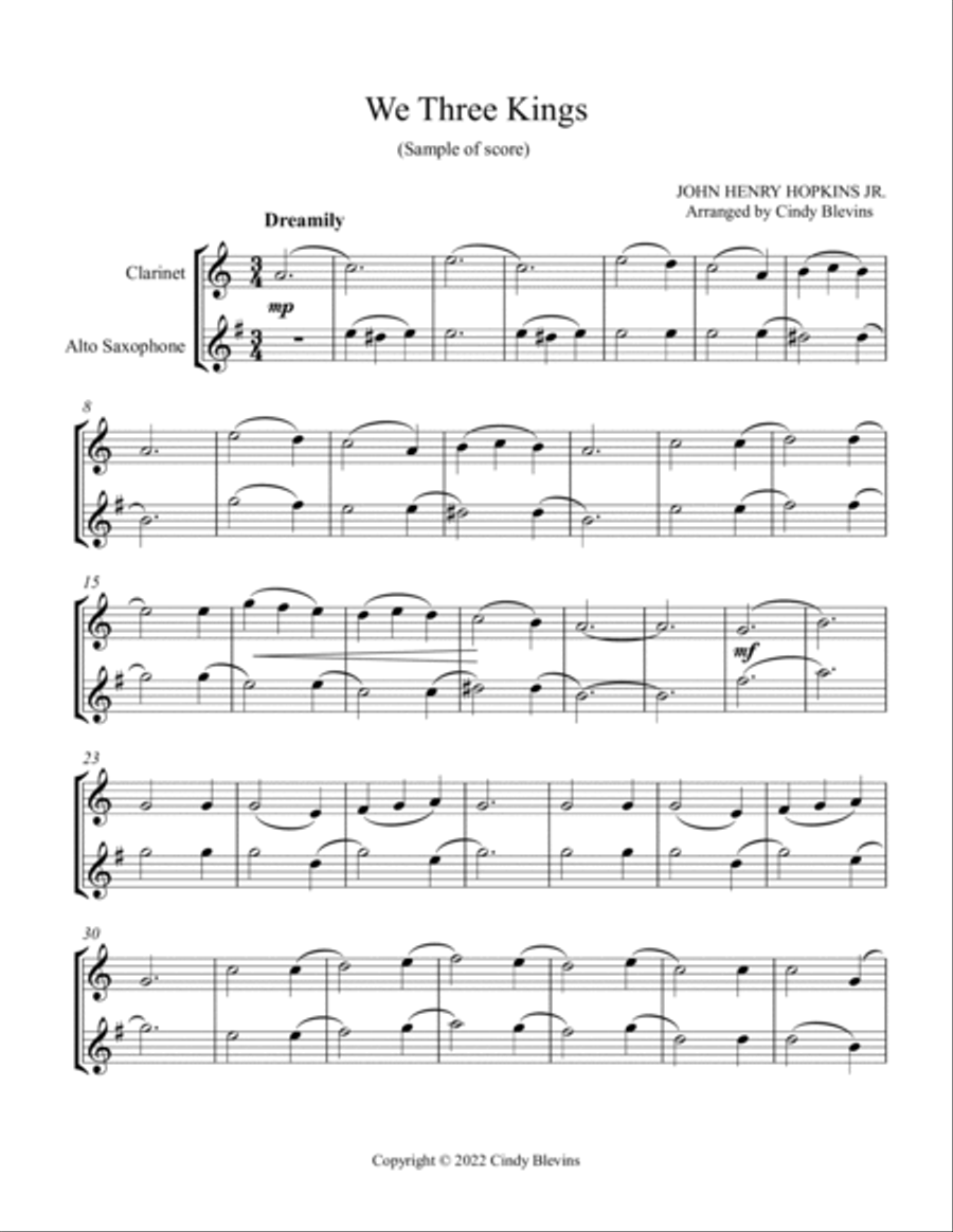 Clarinet and Alto Sax for Christmas, Vol. II Woodwind Duet scores gallery preview page 5