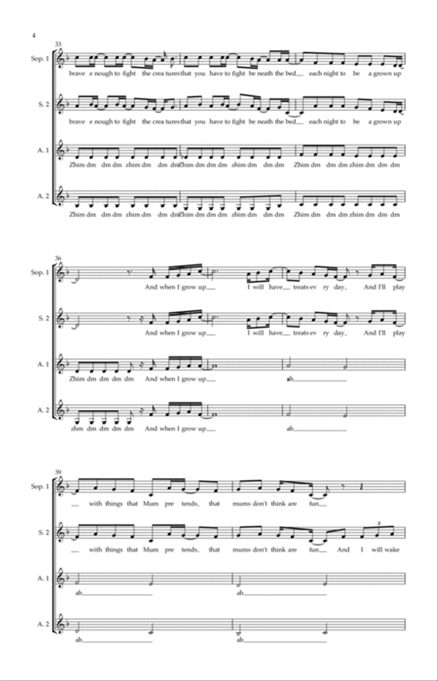 When I Grow Up SSAA scores gallery preview page 4