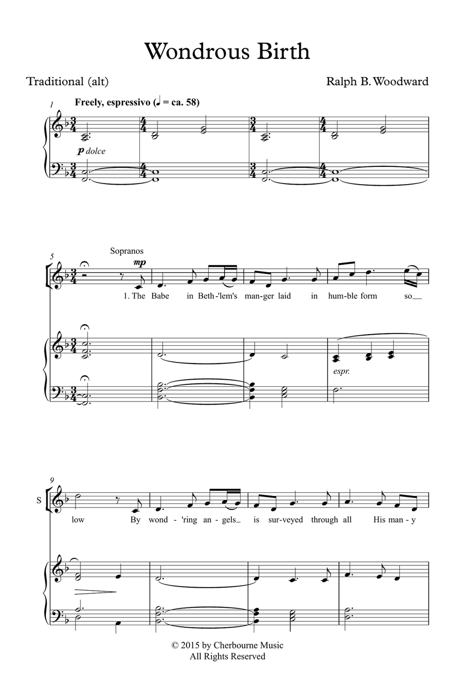Wondrous Birth 4-Part scores gallery preview page 2