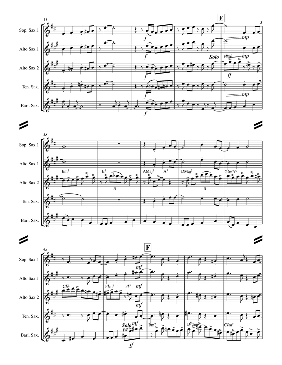 Fly Me To The Moon (in Other Words) Saxophone Quartet scores gallery preview page 4