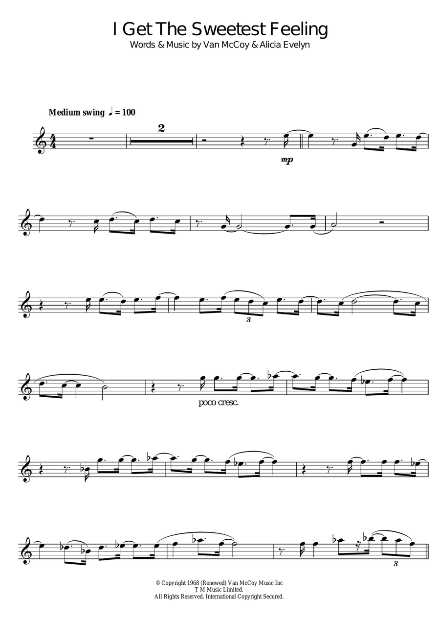 I Get The Sweetest Feeling Tenor Saxophone scores gallery preview page 1