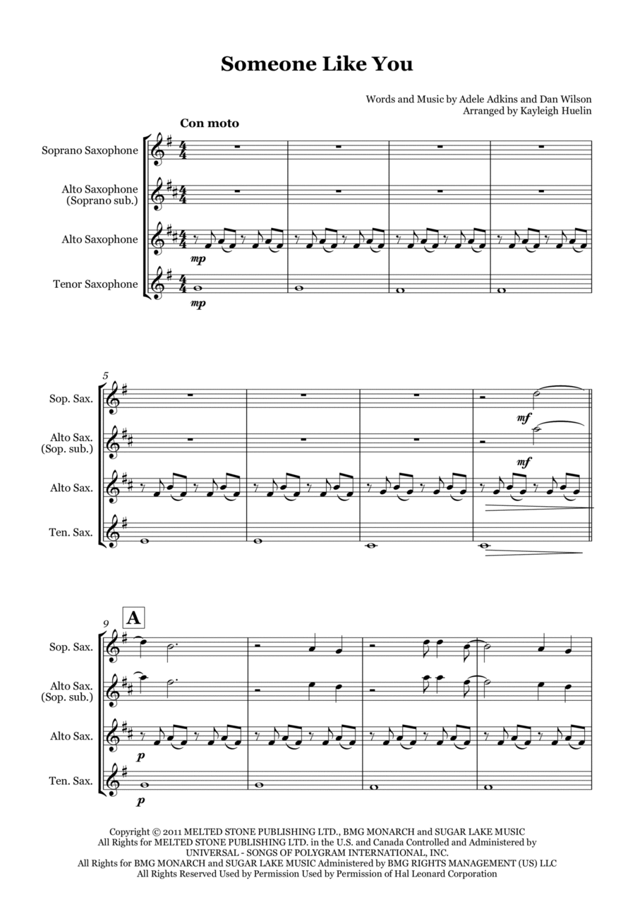 Someone Like You Woodwind Trio scores gallery preview page 1