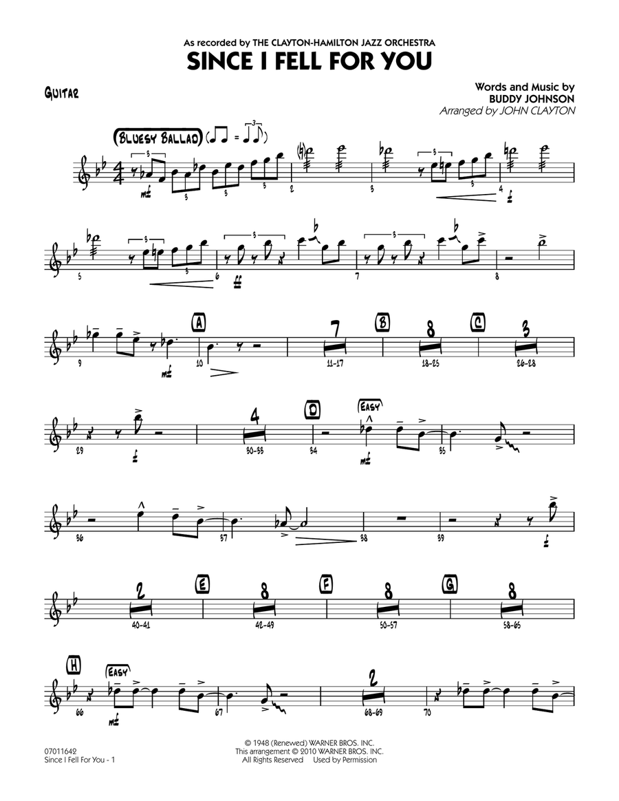 Since I Fell for You (arr. John Clayton) - Guitar