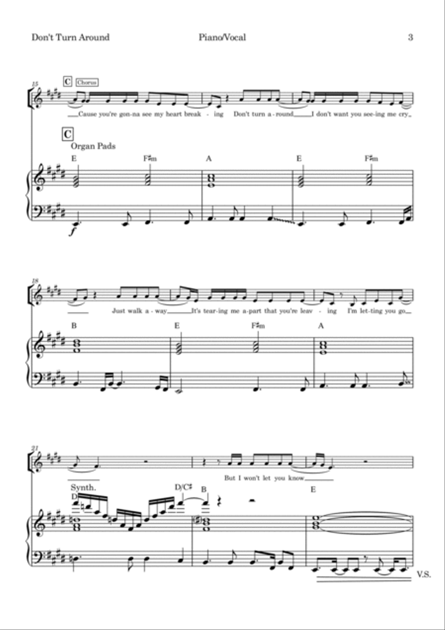 Don't Turn Around Voice scores gallery preview page 3