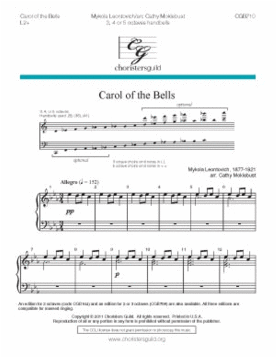 Carol of the Bells (3-5 octaves) 5-Octaves scores gallery preview page 1