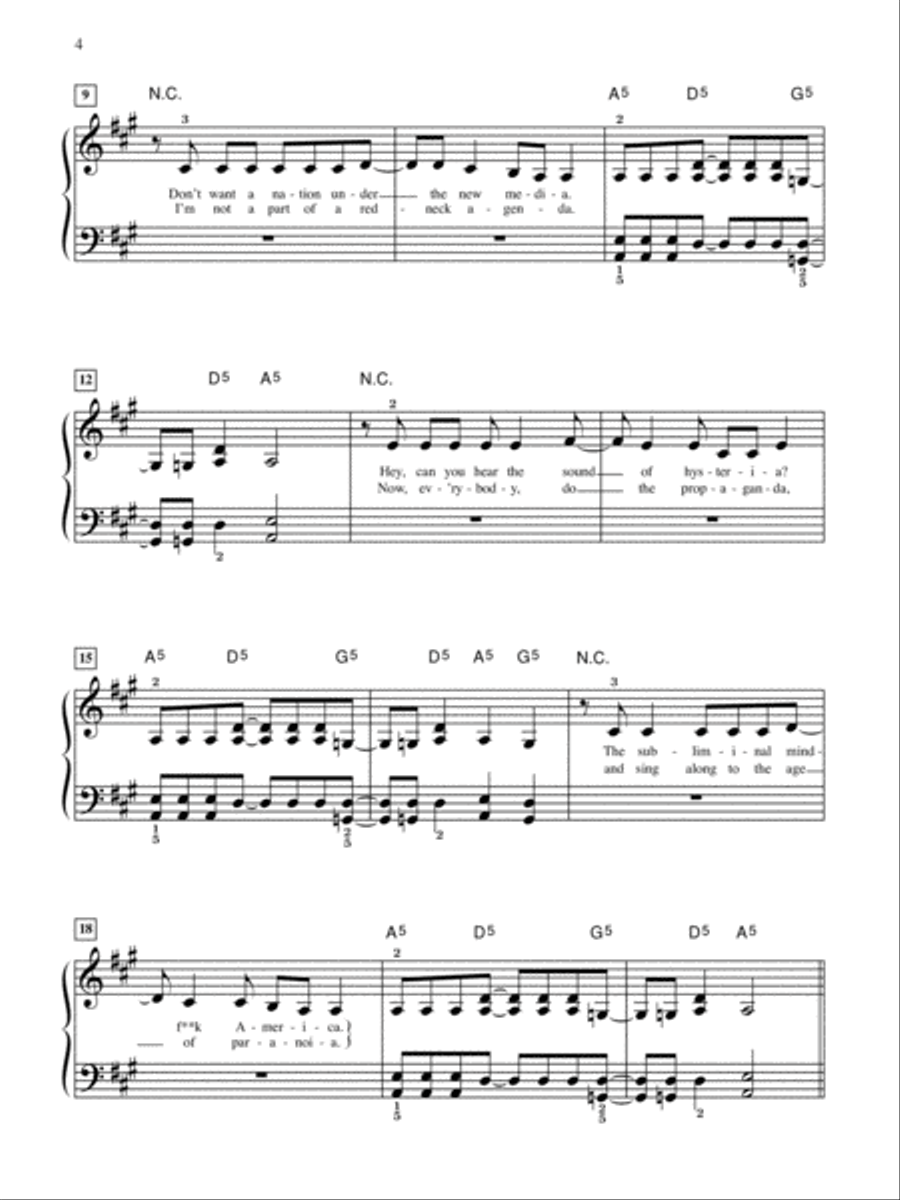 Green Day Sheet Music Anthology Easy Piano scores gallery preview page 7