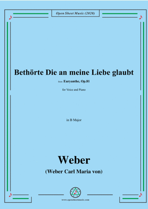Book cover for Weber-Bethōrte Die an meine Liebe glaubt,in B Major