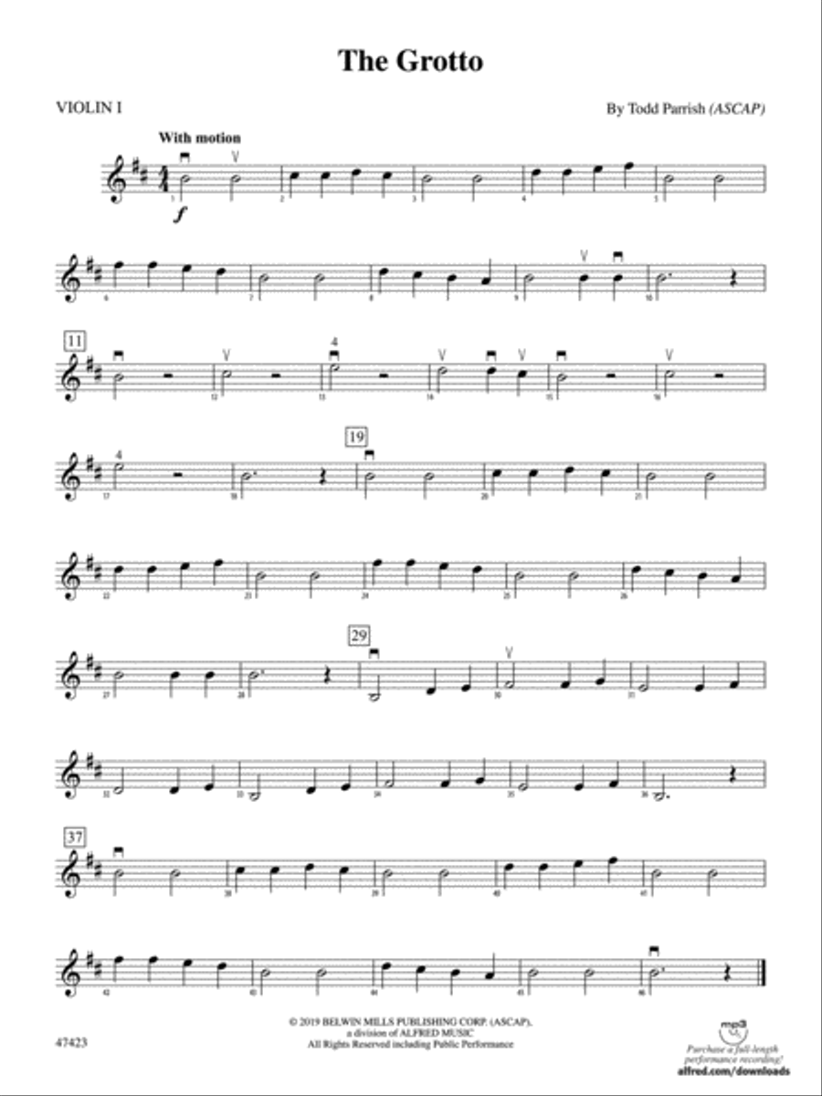 The Grotto: 1st Violin String Orchestra scores gallery preview page 1