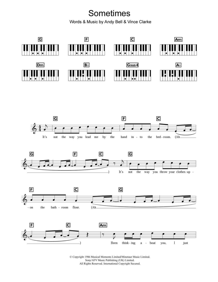 Sometimes Piano scores gallery preview page 1