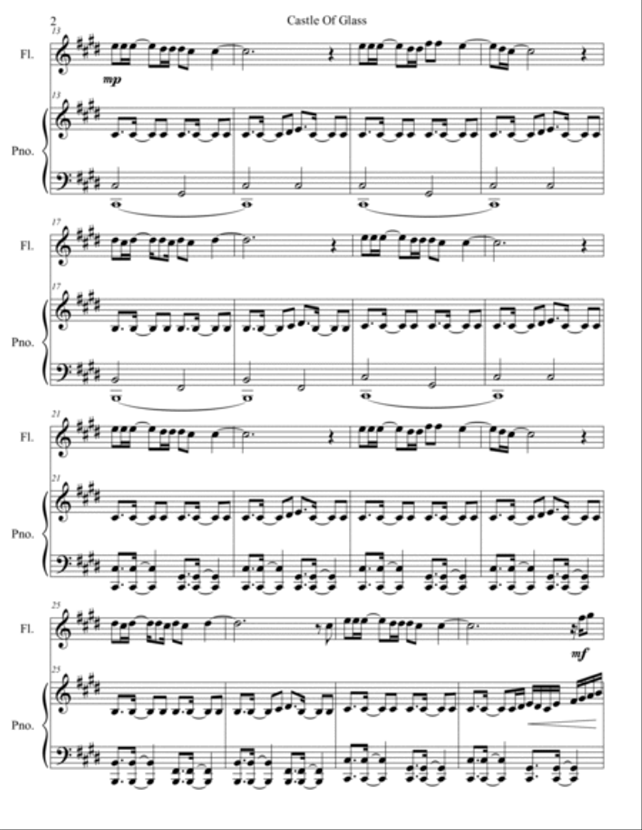 Castle Of Glass Flute Solo scores gallery preview page 3