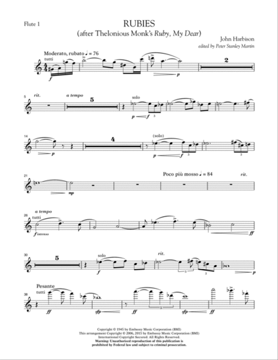 Rubies (After Thelonious Monk's 