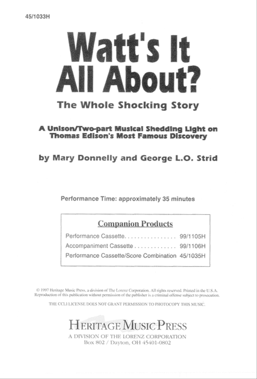 Watts It All About? The Whole Shocking Story Unison Choir scores gallery preview page 2
